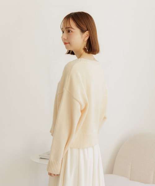 flower(フラワー)の「エアリーエンブロイダリーニット(ニット/セーター・レディース・ピンク/アイボリー・FREE)」の4枚目の写真