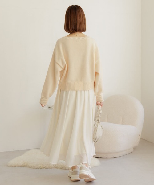 flower(フラワー)の「エアリーエンブロイダリーニット(ニット/セーター・レディース・ピンク/アイボリー・FREE)」の9枚目の写真