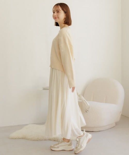 flower(フラワー)の「エアリーエンブロイダリーニット(ニット/セーター・レディース・ピンク/アイボリー・FREE)」の13枚目の写真