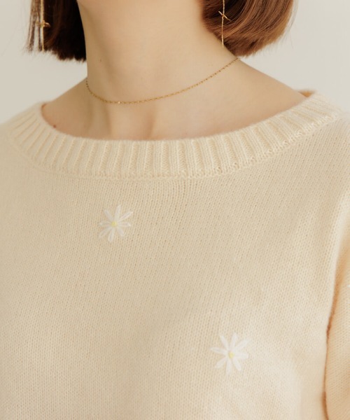 flower(フラワー)の「エアリーエンブロイダリーニット(ニット/セーター・レディース・ピンク/アイボリー・FREE)」の8枚目の写真