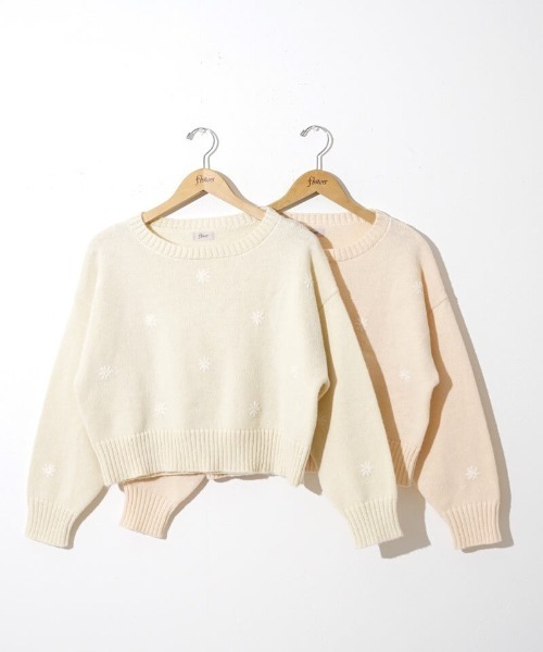 flower(フラワー)の「エアリーエンブロイダリーニット(ニット/セーター・レディース・ピンク/アイボリー・FREE)」の20枚目の写真