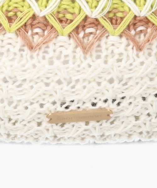 kaorinomori（カオリノモリ）の「kaorinomori シュシュベレー / カオリノモリ（ハンチング/ベレー帽・レディース・ブラウン/ホワイト/ネイビー・M/57.5cm）」の9枚目の写真