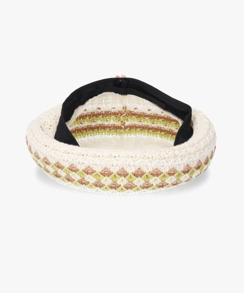 kaorinomori（カオリノモリ）の「kaorinomori シュシュベレー / カオリノモリ（ハンチング/ベレー帽・レディース・ブラウン/ホワイト/ネイビー・M/57.5cm）」の11枚目の写真