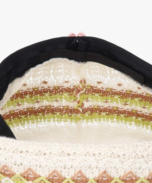 kaorinomori（カオリノモリ）の「kaorinomori シュシュベレー / カオリノモリ（ハンチング/ベレー帽・レディース・ブラウン/ホワイト/ネイビー・M/57.5cm）」の12枚目の写真