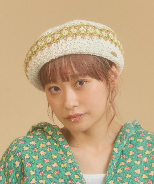 kaorinomori（カオリノモリ）の「kaorinomori シュシュベレー / カオリノモリ（ハンチング/ベレー帽・レディース・ブラウン/ホワイト/ネイビー・M/57.5cm）」の13枚目の写真