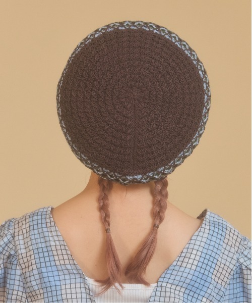 kaorinomori（カオリノモリ）の「kaorinomori シュシュベレー / カオリノモリ（ハンチング/ベレー帽・レディース・ブラウン/ホワイト/ネイビー・M/57.5cm）」の22枚目の写真