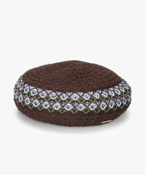 kaorinomori（カオリノモリ）の「kaorinomori シュシュベレー / カオリノモリ（ハンチング/ベレー帽・レディース・ブラウン/ホワイト/ネイビー・M/57.5cm）」の18枚目の写真