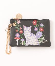 わどのすけ 10箱 ScoLar（スカラー）の「SC72-10：ネコ花刺繍パスポーチ（パスケース