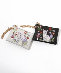 ScoLar（スカラー）の「SC72-10：ネコ花刺繍パスポーチ（パスケース