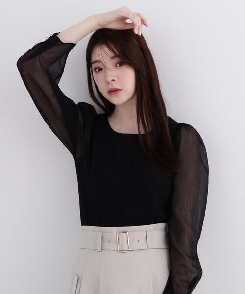 PROPORTION BODY DRESSING（プロポーションボディドレッシング）の「シアースリーブテレコ / 1214160300（Tシャツ/カットソー・レディース・ホワイト系その他/ピンク/ブラック・SMALL/MEDIUM）」の7枚目の写真