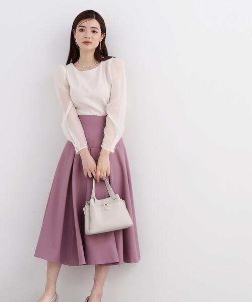 PROPORTION BODY DRESSING（プロポーションボディドレッシング）の「シアースリーブテレコ / 1214160300（Tシャツ/カットソー・レディース・ホワイト系その他/ピンク/ブラック・SMALL/MEDIUM）」の2枚目の写真