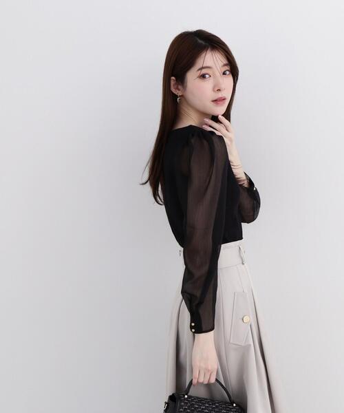 PROPORTION BODY DRESSING（プロポーションボディドレッシング）の「シアースリーブテレコ / 1214160300（Tシャツ/カットソー・レディース・ホワイト系その他/ピンク/ブラック・SMALL/MEDIUM）」の4枚目の写真