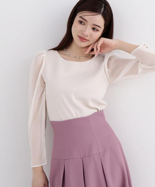 PROPORTION BODY DRESSING（プロポーションボディドレッシング）の「シアースリーブテレコ / 1214160300（Tシャツ/カットソー・レディース・ホワイト系その他/ピンク/ブラック・SMALL/MEDIUM）」の5枚目の写真