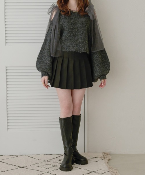 Ambre Neige(アンブルネージュ)の「プリーツミニスカパン/WEB/EC限定商品(スカート・レディース・グレー/ブラック/ベージュ・FREE)」の10枚目の写真