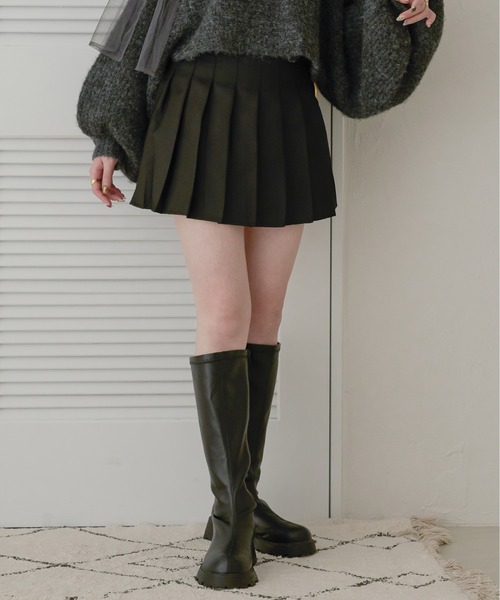 Ambre Neige(アンブルネージュ)の「プリーツミニスカパン/WEB/EC限定商品(スカート・レディース・グレー/ブラック/ベージュ・FREE)」の9枚目の写真