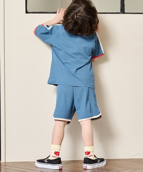 BIG FIELD（ビッグフィールド）の「サイドラインアルファベットTシャツ/UVカット（80～150cm）（Tシャツ/カットソー・キッズ・エメラルド/ライトピンク/オフホワイト・110/100/150/130/120/140/95/90/80）」の6枚目の写真