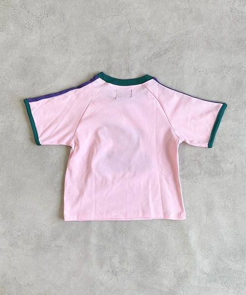 BIG FIELD（ビッグフィールド）の「サイドラインアルファベットTシャツ/UVカット（80～150cm）（Tシャツ/カットソー・キッズ・エメラルド/ライトピンク/オフホワイト・110/100/150/130/120/140/95/90/80）」の11枚目の写真