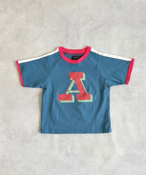 BIG FIELD（ビッグフィールド）の「サイドラインアルファベットTシャツ/UVカット（80～150cm）（Tシャツ/カットソー・キッズ・エメラルド/ライトピンク/オフホワイト・110/100/150/130/120/140/95/90/80）」の16枚目の写真