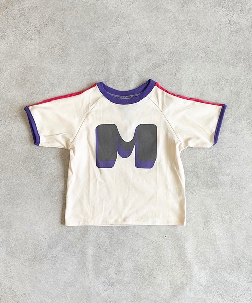 BIG FIELD（ビッグフィールド）の「サイドラインアルファベットTシャツ/UVカット（80～150cm）（Tシャツ/カットソー・キッズ・エメラルド/ライトピンク/オフホワイト・110/100/150/130/120/140/95/90/80）」の12枚目の写真