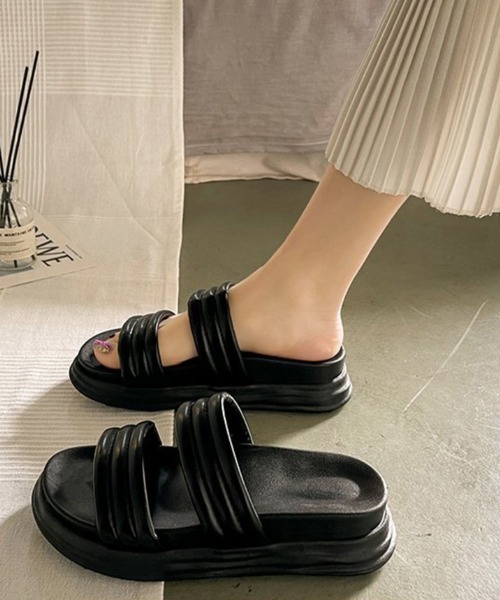 Miniministore(ミニミニストア)の「厚底サンダルレディースクロスサンダル(サンダル・レディース・アイボリー系1/アイボリー系2/グリーン系1/グリーン系2/ブラック系1/ブラック系2・22.5cm/23.5cm/24.5cm/23.0cm/24.0cm)」の3枚目の写真