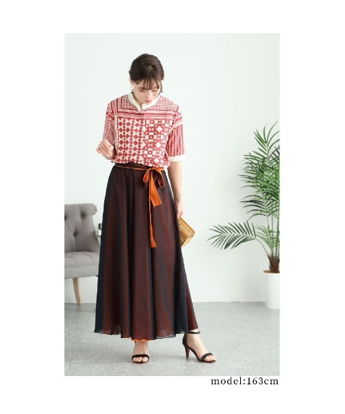 Sawa a la mode(サワアラモード)の「2wayシフォンスカート(スカート・レディース・オレンジ/パープル/グリーン・SMALL/FREE)」の22枚目の写真