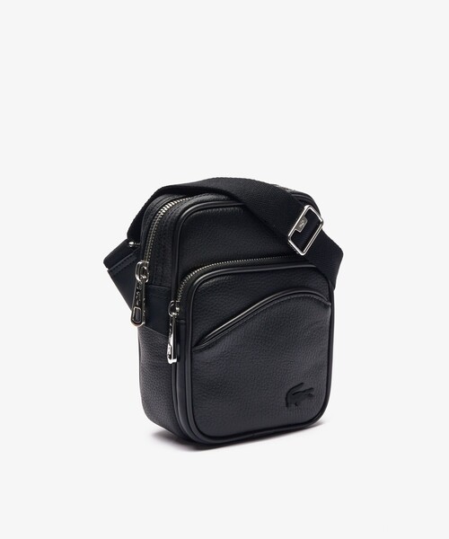 Lacoste ブラック レザー ショルダーバッグ ローラレザーショルダーバッグ（ショルダーバッグ）｜LACOSTE
