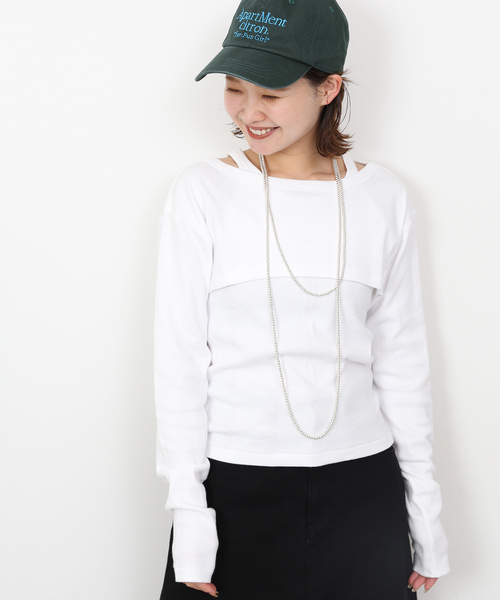SLOBE IENA(スローブイエナ)の「【MILLER/ミラー】SLOBE別注 レイヤードSET TEE(Tシャツ/カットソー・レディース・ブラウン/ホワイト/ブラック・FREE)」の2枚目の写真