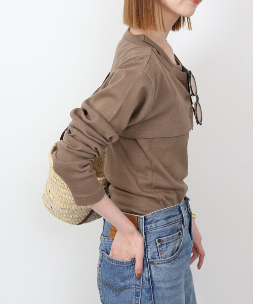 SLOBE IENA(スローブイエナ)の「【MILLER/ミラー】SLOBE別注 レイヤードSET TEE(Tシャツ/カットソー・レディース・ブラウン/ホワイト/ブラック・FREE)」の6枚目の写真