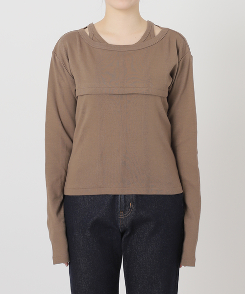 SLOBE IENA(スローブイエナ)の「【MILLER/ミラー】SLOBE別注 レイヤードSET TEE(Tシャツ/カットソー・レディース・ブラウン/ホワイト/ブラック・FREE)」の8枚目の写真