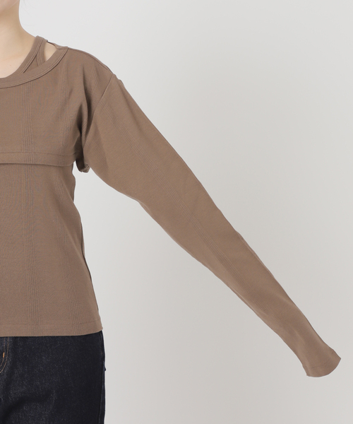 SLOBE IENA(スローブイエナ)の「【MILLER/ミラー】SLOBE別注 レイヤードSET TEE(Tシャツ/カットソー・レディース・ブラウン/ホワイト/ブラック・FREE)」の13枚目の写真