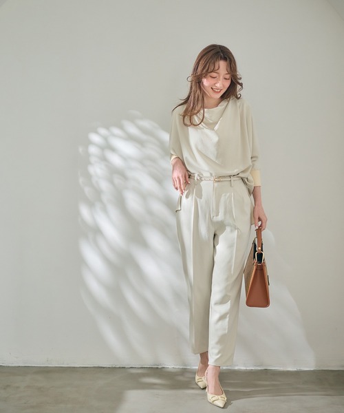 12Twelve Agenda(トゥエルブ アジェンダ)の「ウォッシャブル袖先リブゆるブラウス(シャツ/ブラウス・レディース・サックスブルー/アイボリー/チャコールグレー/グレイッシュベージュ・M)」の6枚目の写真