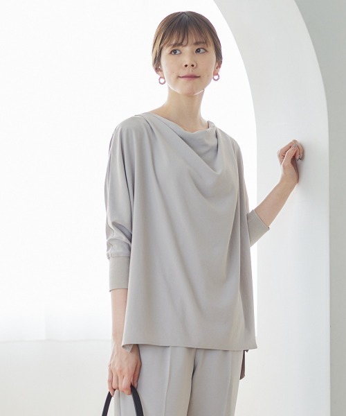 12Twelve Agenda(トゥエルブ アジェンダ)の「ウォッシャブル袖先リブゆるブラウス(シャツ/ブラウス・レディース・サックスブルー/アイボリー/チャコールグレー/グレイッシュベージュ・M)」の18枚目の写真