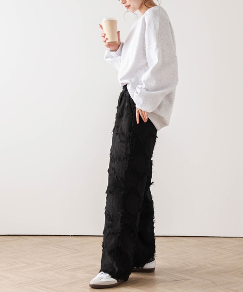 AMELY(エミリー)の「フリンジストレートパンツ(その他パンツ・レディース・ホワイト/ブラック・L/M)」の21枚目の写真