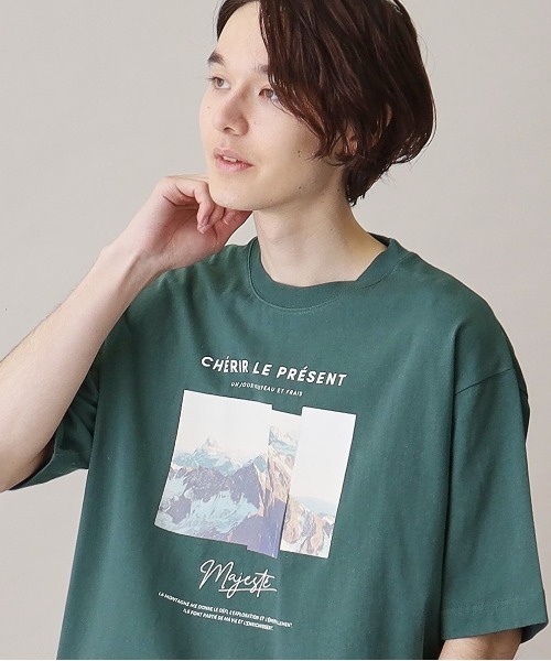 THE SHOP TK (ザ ショップ ティーケー )の「◆【サスティナブル素材】FRESH NATUREデザイン刺繍Tシャツ プリント(Tシャツ/カットソー・メンズ・グリーン系その他2/カーキ系3/ホワイト系6/ホワイト系3/チャコールグレー/オフホワイト・04/03/02/01)」の6枚目の写真