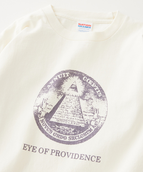 JOURNAL STANDARD relume(ジャーナルスタンダード レリューム)の「【NATION BRANKS / ネーションブランクス】プリントロングスリーブTシャツ(Tシャツ/カットソー・メンズ・アイボリー/コバルトブルー/ベージュ系その他/チャコールグレー・LARGE/MEDIUM)」の1枚目の写真