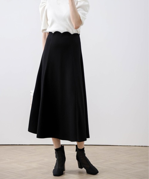AMELY（エミリー）の「スカラップデザインフレアスカート（スカート・レディース・ブラック/ネイビー/グレー・L/M）」の4枚目の写真