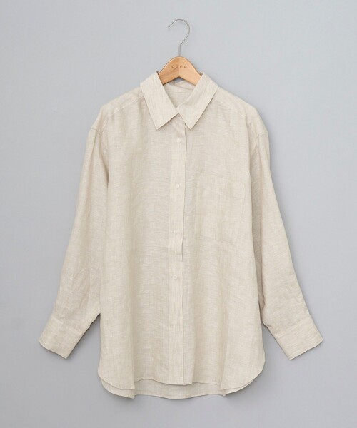 coen(コーエン)の「【RONEL】European Flax(ヨーロピアンフレックス) ベーシックシャツ(シャツ/ブラウス・レディース・イエロー/ブラック/ナチュラル/オフホワイト・M/S)」の3枚目の写真