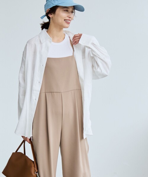 coen(コーエン)の「【RONEL】European Flax(ヨーロピアンフレックス) ベーシックシャツ(シャツ/ブラウス・レディース・イエロー/ブラック/ナチュラル/オフホワイト・M/S)」の2枚目の写真