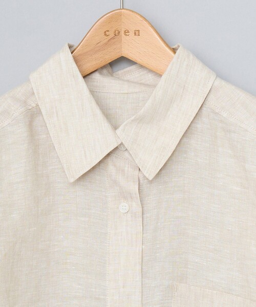 coen(コーエン)の「【RONEL】European Flax(ヨーロピアンフレックス) ベーシックシャツ(シャツ/ブラウス・レディース・イエロー/ブラック/ナチュラル/オフホワイト・M/S)」の21枚目の写真