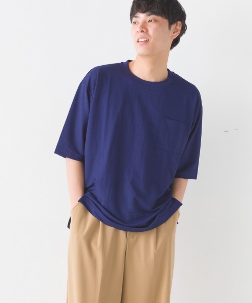OMNES(オムネス)の「メンズ接触冷感レーヨンナイロンポケット付きTシャツ半袖(Tシャツ/カットソー・メンズ・キャメル/ネイビー/ブラック/ホワイト/グレー・MEDIUM/LARGE)」の5枚目の写真