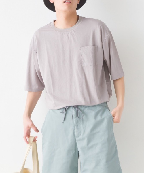 OMNES(オムネス)の「メンズ接触冷感レーヨンナイロンポケット付きTシャツ半袖(Tシャツ/カットソー・メンズ・キャメル/ネイビー/ブラック/ホワイト/グレー・MEDIUM/LARGE)」の15枚目の写真