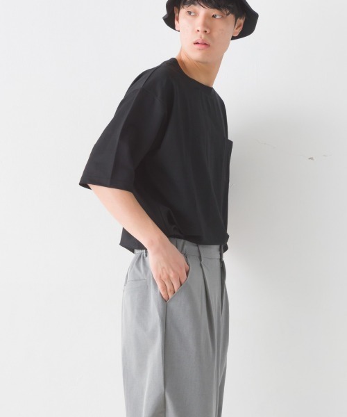 OMNES(オムネス)の「メンズ接触冷感レーヨンナイロンポケット付きTシャツ半袖(Tシャツ/カットソー・メンズ・キャメル/ネイビー/ブラック/ホワイト/グレー・MEDIUM/LARGE)」の11枚目の写真