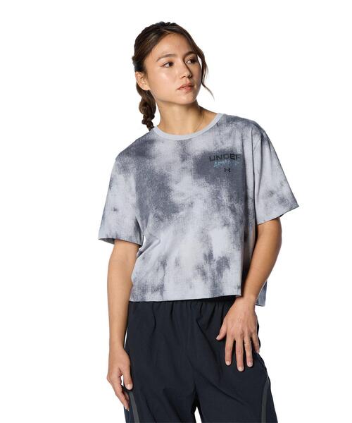 セール】UAコットン クロップ ウォッシュド ショートスリーブTシャツ 