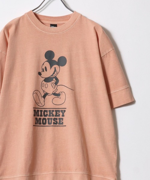 Disney(ディズニー)の「Disney/ディズニー ミッキー ヴィンテージライク フロント バックプリント スウェット半袖Tシャツ レディース メンズ(Tシャツ/カットソー・レディース・ピンク系その他/ブルー系その他/スミクロ・M/L/LL)」の3枚目の写真