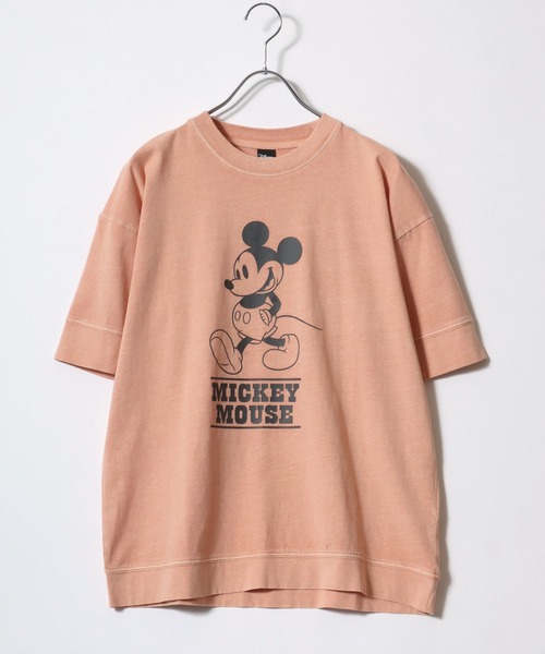 Disney(ディズニー)の「Disney/ディズニー ミッキー ヴィンテージライク フロント バックプリント スウェット半袖Tシャツ レディース メンズ(Tシャツ/カットソー・レディース・ピンク系その他/ブルー系その他/スミクロ・M/L/LL)」の6枚目の写真