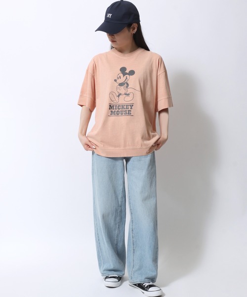Disney(ディズニー)の「Disney/ディズニー ミッキー ヴィンテージライク フロント バックプリント スウェット半袖Tシャツ レディース メンズ(Tシャツ/カットソー・レディース・ピンク系その他/ブルー系その他/スミクロ・M/L/LL)」の22枚目の写真