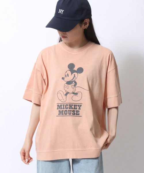 Disney(ディズニー)の「Disney/ディズニー ミッキー ヴィンテージライク フロント バックプリント スウェット半袖Tシャツ レディース メンズ(Tシャツ/カットソー・レディース・ピンク系その他/ブルー系その他/スミクロ・M/L/LL)」の20枚目の写真
