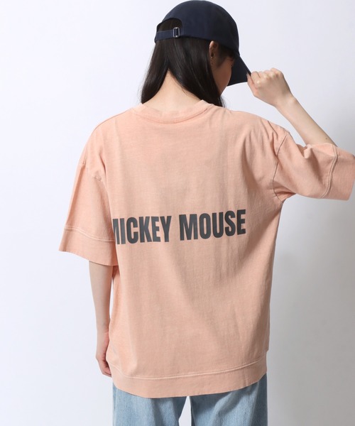 Disney(ディズニー)の「Disney/ディズニー ミッキー ヴィンテージライク フロント バックプリント スウェット半袖Tシャツ レディース メンズ(Tシャツ/カットソー・レディース・ピンク系その他/ブルー系その他/スミクロ・M/L/LL)」の21枚目の写真
