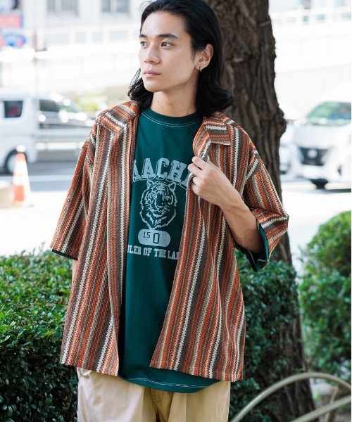 niko and...（ニコアンド）の「アソート透かしシャツ（シャツ/ブラウス・メンズ・グリーン/ネイビー/ベージュ/ライトブルー/ダークブルー/オレンジ・MEDIUM/LARGE）」の6枚目の写真