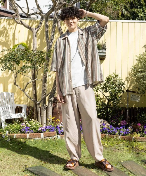 niko and...（ニコアンド）の「アソート透かしシャツ（シャツ/ブラウス・メンズ・グリーン/ネイビー/ベージュ/ライトブルー/ダークブルー/オレンジ・MEDIUM/LARGE）」の16枚目の写真